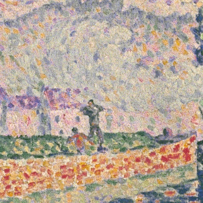 Il Canale Del Rimorchiatore A Samois Paul Signac psn121 quadro stampato su tela