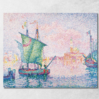 Venezia La Nuvola Rosa 1909 Paul Signac psn124 quadro stampato su tela