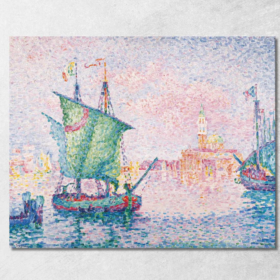 Venezia La Nuvola Rosa 1909 Paul Signac psn124 quadro stampato su tela