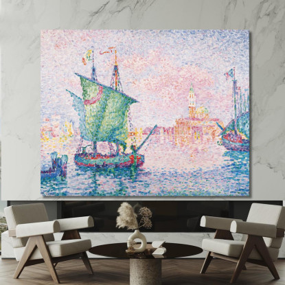Venezia La Nuvola Rosa 1909 Paul Signac psn124 quadro stampato su tela