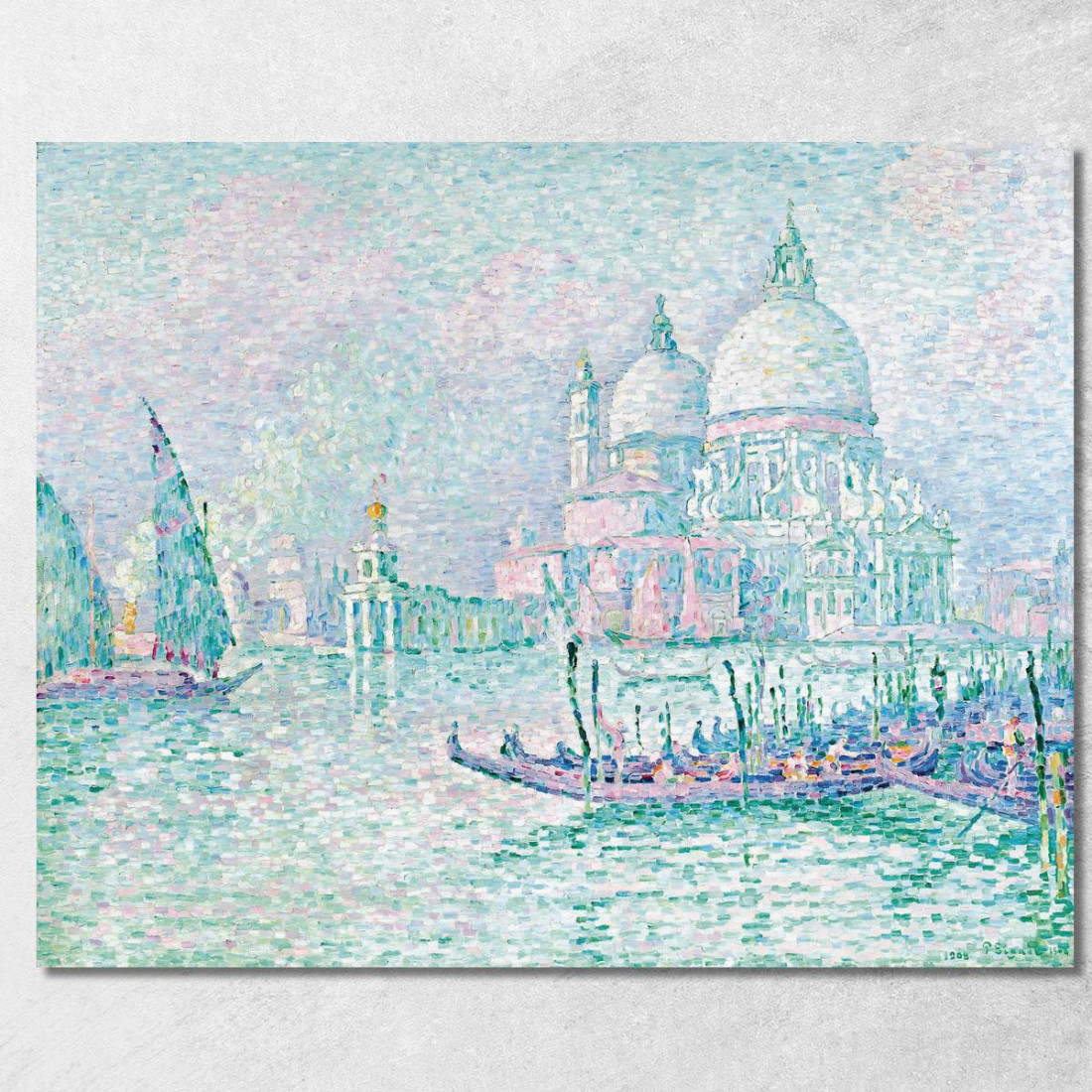 Venezia. Il Saluto. Verde Paul Signac psn125 quadro stampato su tela