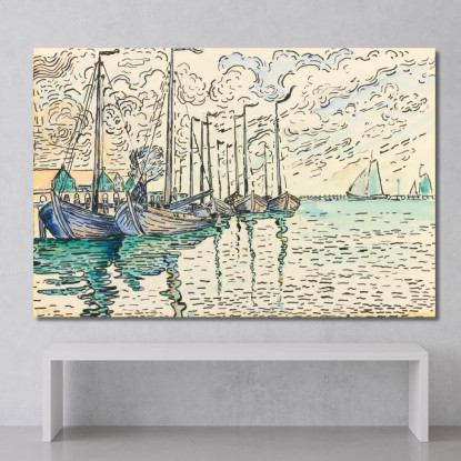 Barche Da Pesca Di Volendam Paul Signac psn131 quadro stampato su tela