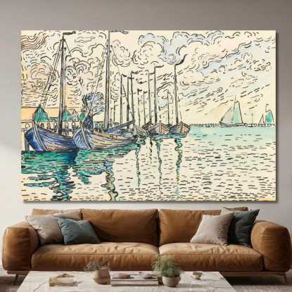 Barche Da Pesca Di Volendam Paul Signac psn131 quadro stampato su tela