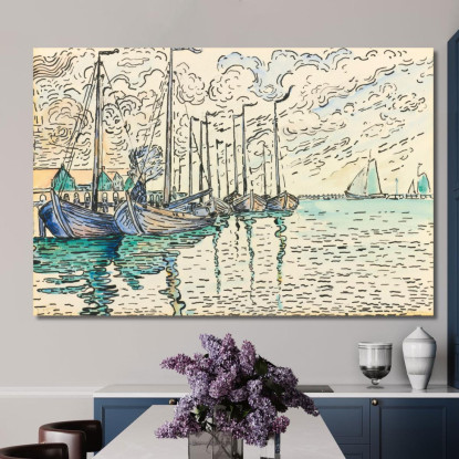 Barche Da Pesca Di Volendam Paul Signac psn131 quadro stampato su tela