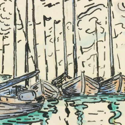 Barche Da Pesca Di Volendam Paul Signac psn131 quadro stampato su tela