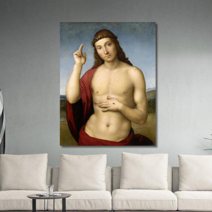 Cristo Benedicente La Pace Sia Con Voi Raffaello Sanzio rph6 quadro stampato su tela