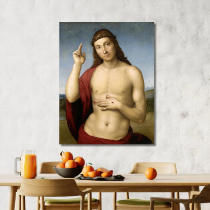 Cristo Benedicente La Pace Sia Con Voi Raffaello Sanzio rph6 quadro stampato su tela