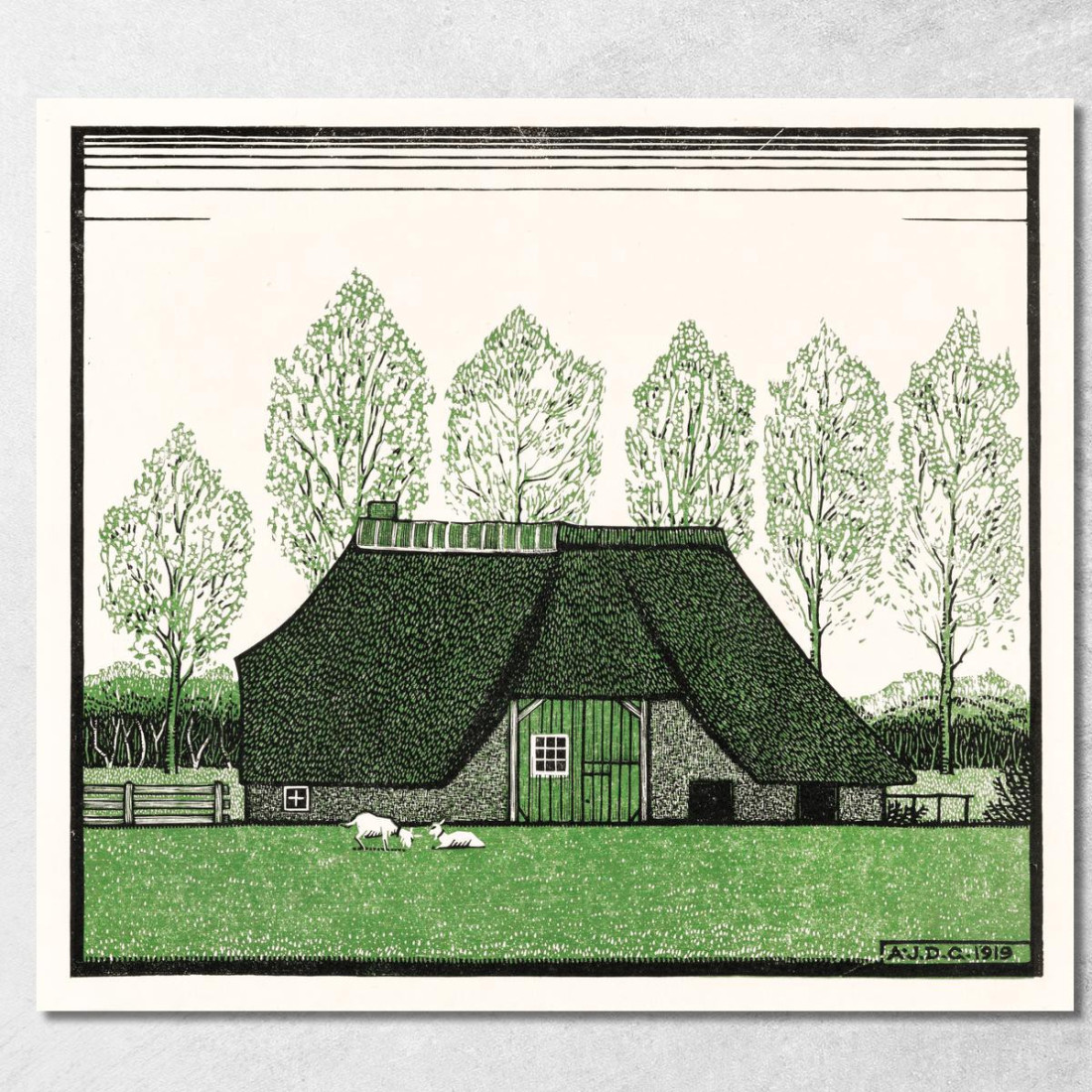 Casale Con Tetto In Paglia Julie de Graag jdg23 quadro stampato su tela