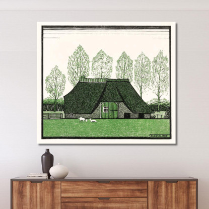 Casale Con Tetto In Paglia Julie de Graag jdg23 quadro stampato su tela