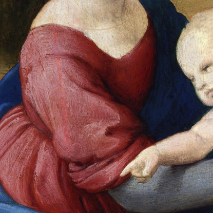 Madonna Col Bambino E San Giovannino Raffaello Sanzio rph13 quadro stampato su tela