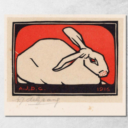 Coniglio Bugiardo Julie de Graag jdg34 quadro stampato su tela