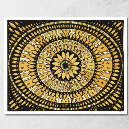 Rosetta Di Fiori E Foglie Stilizzati Julie de Graag jdg50 quadro stampato su tela