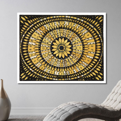 Rosetta Di Fiori E Foglie Stilizzati Julie de Graag jdg50 quadro stampato su tela