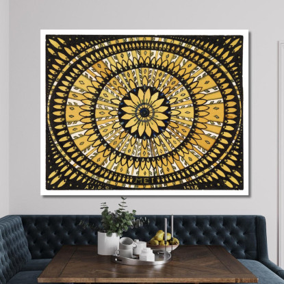 Rosetta Di Fiori E Foglie Stilizzati Julie de Graag jdg50 quadro stampato su tela