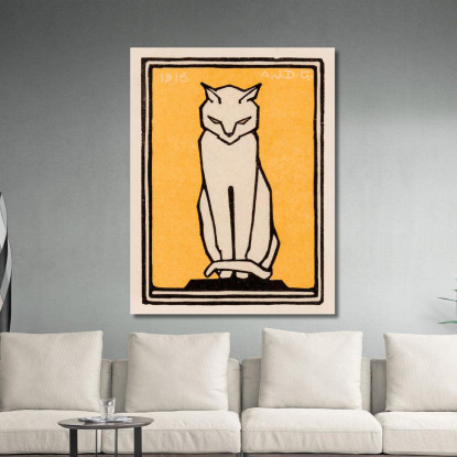 Gatto Seduto Julie de Graag jdg52 quadro stampato su tela