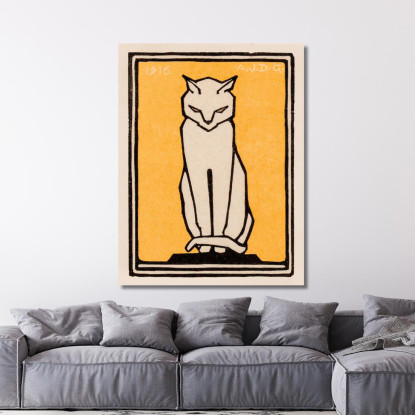 Gatto Seduto Julie de Graag jdg52 quadro stampato su tela