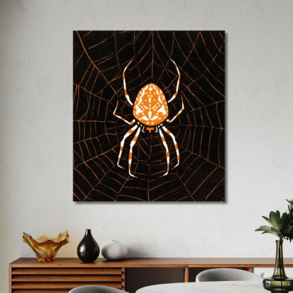 Ragno In Una Rete Julie de Graag jdg55 quadro stampato su tela