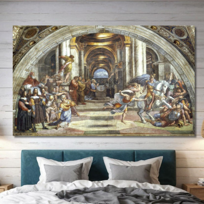 La Cacciata Di Eliodoro Dal Tempio Raffaello Sanzio rph40 quadro stampato su tela