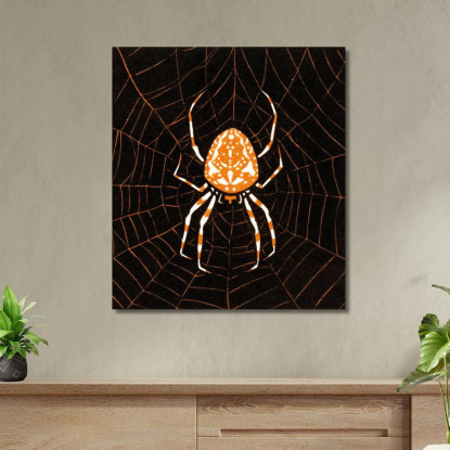 Ragno In Una Rete Julie de Graag jdg55 quadro stampato su tela