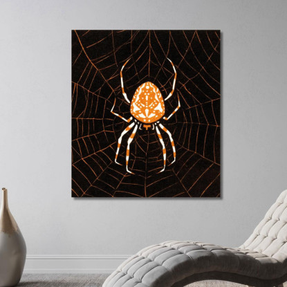 Ragno In Una Rete Julie de Graag jdg55 quadro stampato su tela