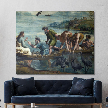 La Pesca Miracolosa Raffaello Sanzio rph43 quadro stampato su tela