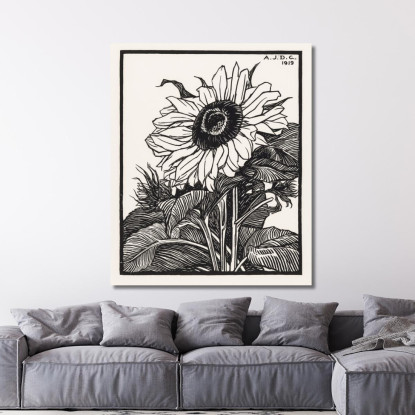 Girasole Julie de Graag jdg58 quadro stampato su tela