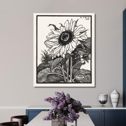 Girasole Julie de Graag jdg58 quadro stampato su tela