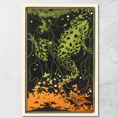 Rana Che Nuota Julie de Graag jdg59 quadro stampato su tela