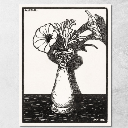 Vaso Con Fiori Julie de Graag jdg67 quadro stampato su tela