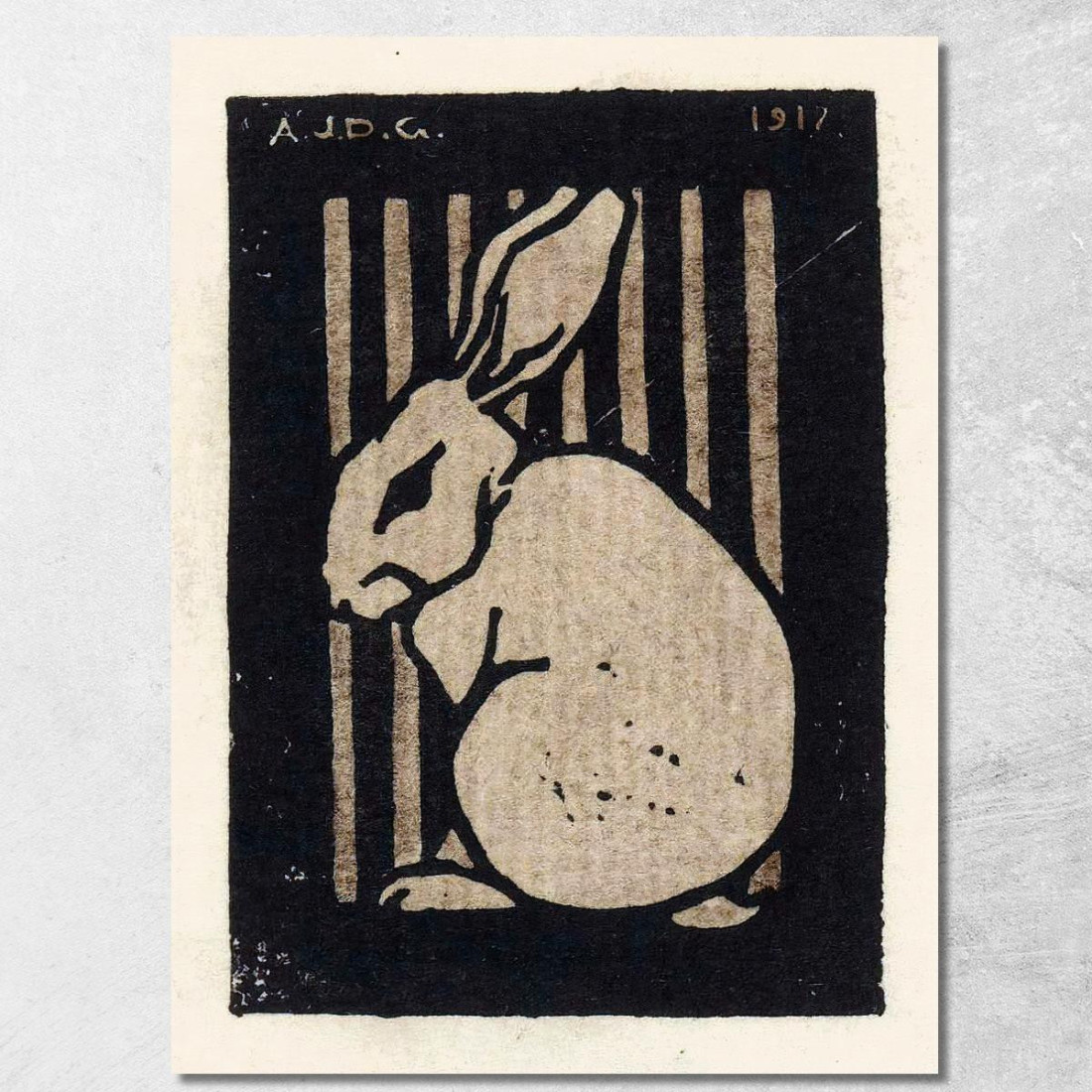 Coniglio Seduto Julie de Graag jdg73 quadro stampato su tela