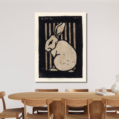 Coniglio Seduto Julie de Graag jdg73 quadro stampato su tela