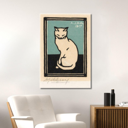 Gatto Seduto Con Gli Occhi Chiusi Julie de Graag jdg75 quadro stampato su tela