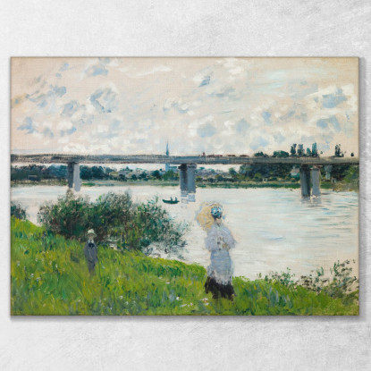 La Passeggiata Con Il Ponte Ferroviario Di Argenteuil Claude Monet mnt332 quadro stampato su tela