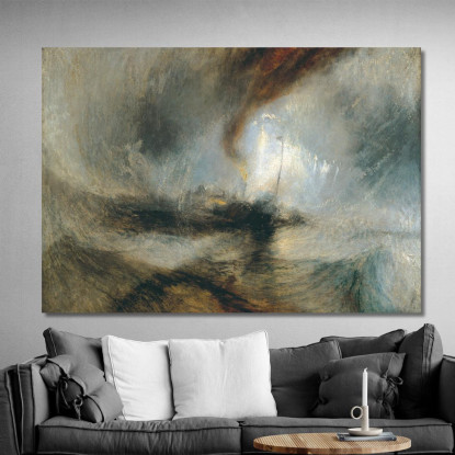 Battello A Vapore Con Tempesta Di Neve Al Largo Della Bocca Del Porto Joseph Mallord William Turner jwt8 quadro stampato su tela