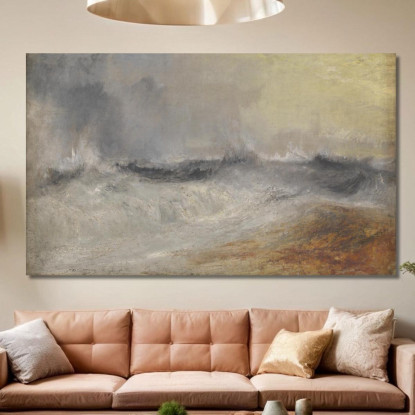 Onde Che Si Infrangono Contro Il Vento Joseph Mallord William Turner jwt17 quadro stampato su tela