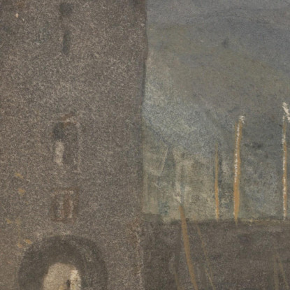 Una Veduta Di Boppart Con Figure Sulla Riva Del Fiume Joseph Mallord William Turner jwt25 quadro stampato su tela