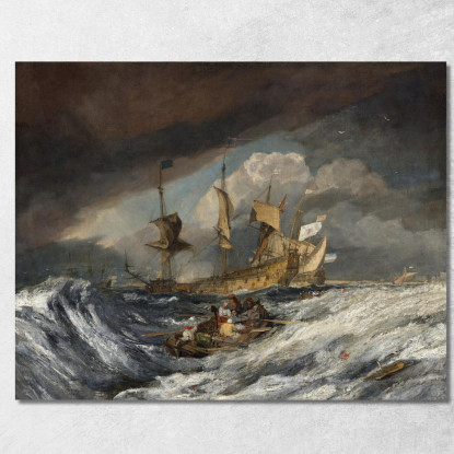 Barche Che Trasportano Le Ancore Alle Navi Da Guerra Olandesi Joseph Mallord William Turner jwt31 quadro stampato su tela