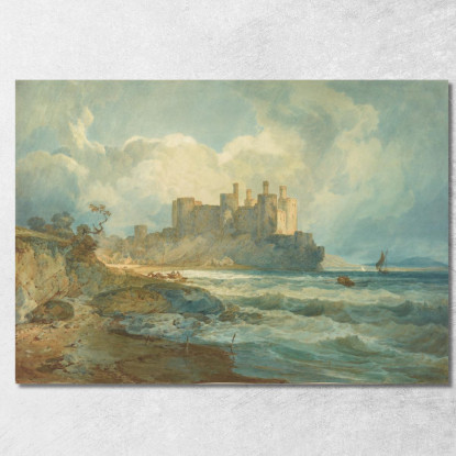 Castello Di Conway Nel Galles Del Nord Joseph Mallord William Turner jwt37 quadro stampato su tela