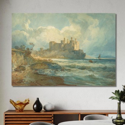 Castello Di Conway Nel Galles Del Nord Joseph Mallord William Turner jwt37 quadro stampato su tela