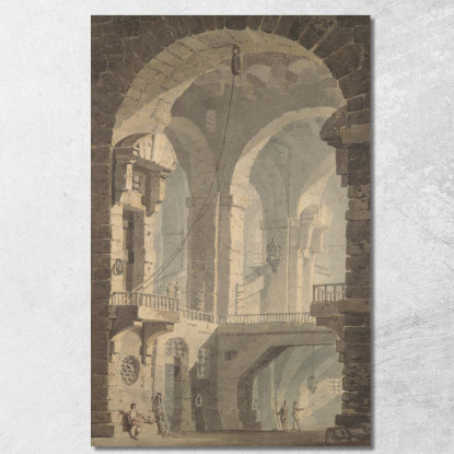 Dark Prison Carcere Oscura Joseph Mallord William Turner jwt38 quadro stampato su tela