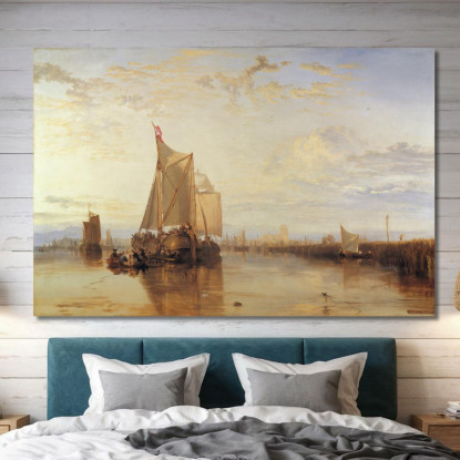 Dort O Dordrecht- La Dort Packet-Boat Da Rotterdam Becalmed Joseph Mallord William Turner jwt42 quadro stampato su tela