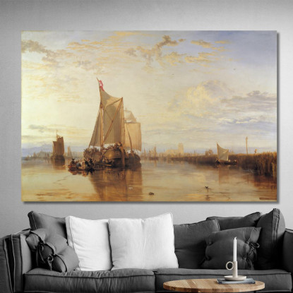 Dort O Dordrecht- La Dort Packet-Boat Da Rotterdam Becalmed Joseph Mallord William Turner jwt42 quadro stampato su tela