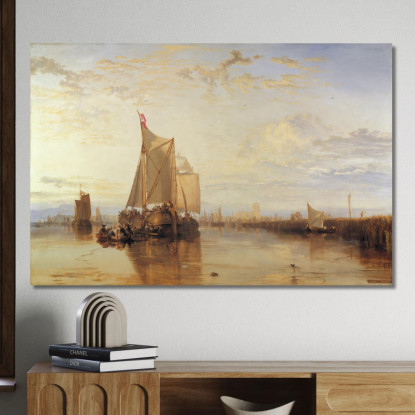 Dort O Dordrecht- La Dort Packet-Boat Da Rotterdam Becalmed Joseph Mallord William Turner jwt42 quadro stampato su tela