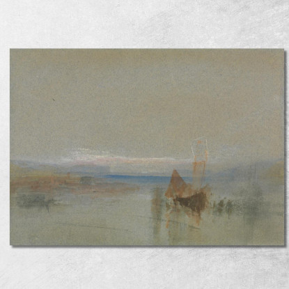 Barche Da Pesca In Bonaccia Al Largo Di Le Havre Joseph Mallord William Turner jwt44 quadro stampato su tela