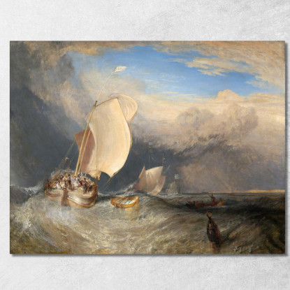 Barche Da Pesca Con Venditori Ambulanti Che Contrattano Per Il Pesce Joseph Mallord William Turner jwt45 quadro stampato su tela