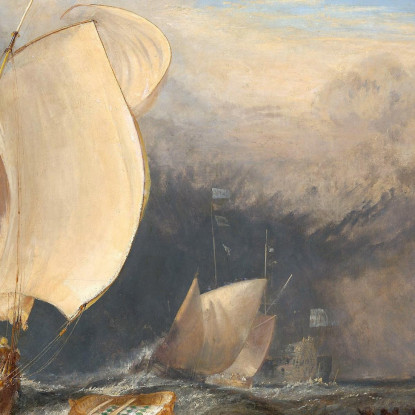 Barche Da Pesca Con Venditori Ambulanti Che Contrattano Per Il Pesce Joseph Mallord William Turner jwt45 quadro stampato su tela