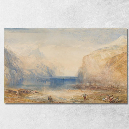 Fluelen- Mattina Guardando Verso Il Lago Joseph Mallord William Turner jwt46 quadro stampato su tela