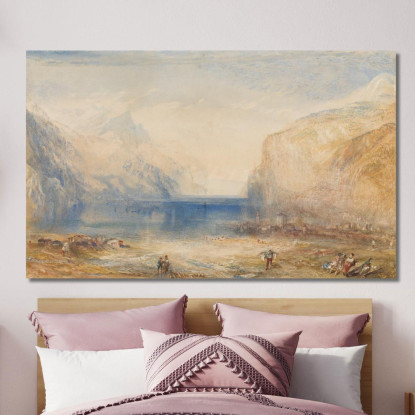 Fluelen- Mattina Guardando Verso Il Lago Joseph Mallord William Turner jwt46 quadro stampato su tela