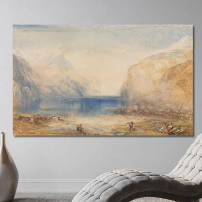 Fluelen- Mattina Guardando Verso Il Lago Joseph Mallord William Turner jwt46 quadro stampato su tela