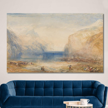 Fluelen- Mattina Guardando Verso Il Lago Joseph Mallord William Turner jwt46 quadro stampato su tela